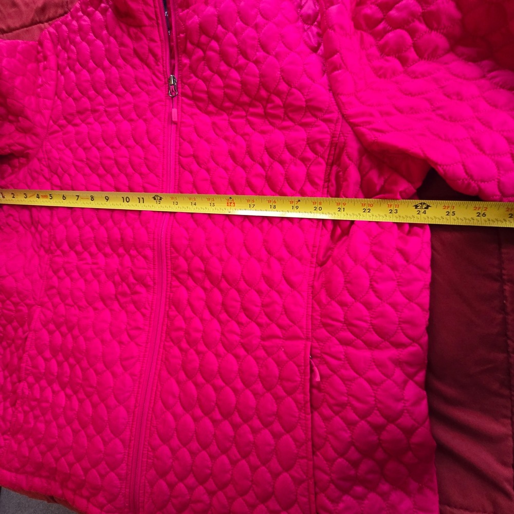 Lands' End 1X Women's Fuschia Pink Zip Up Quilted Coat with Pockets - Picture 4 of 9